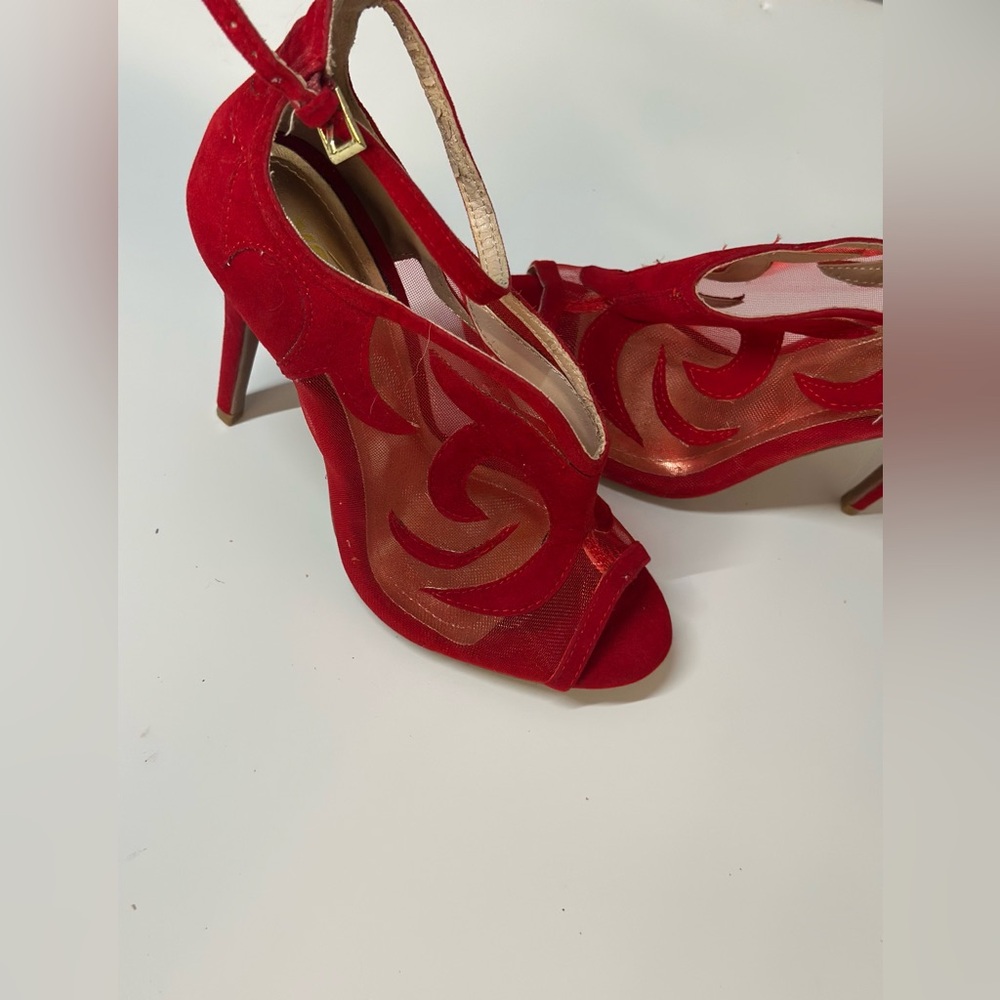 Red Peep Toe Heels